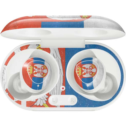 Serbia Flag Distressed Galaxy Buds Plus Skin